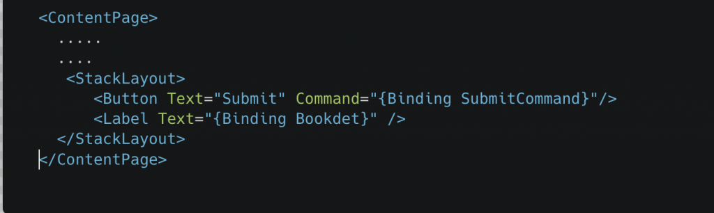 Binding value to the command property